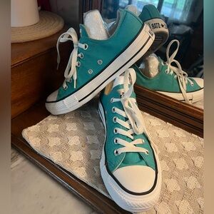 CONVERSE All Star Chuck Taylor Classic Low Top Sneakers Teal White Women's Sz 7